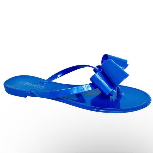 Mudd bright blue Jelly Sandals with Bow - Picture 1 of 6